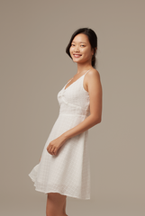 Siobhan Textured Tiered Dress in White
