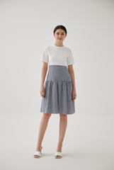 Ladona Gingham Dress in Navy Blue