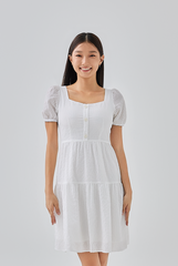 Paisley Textured Tiered Dress