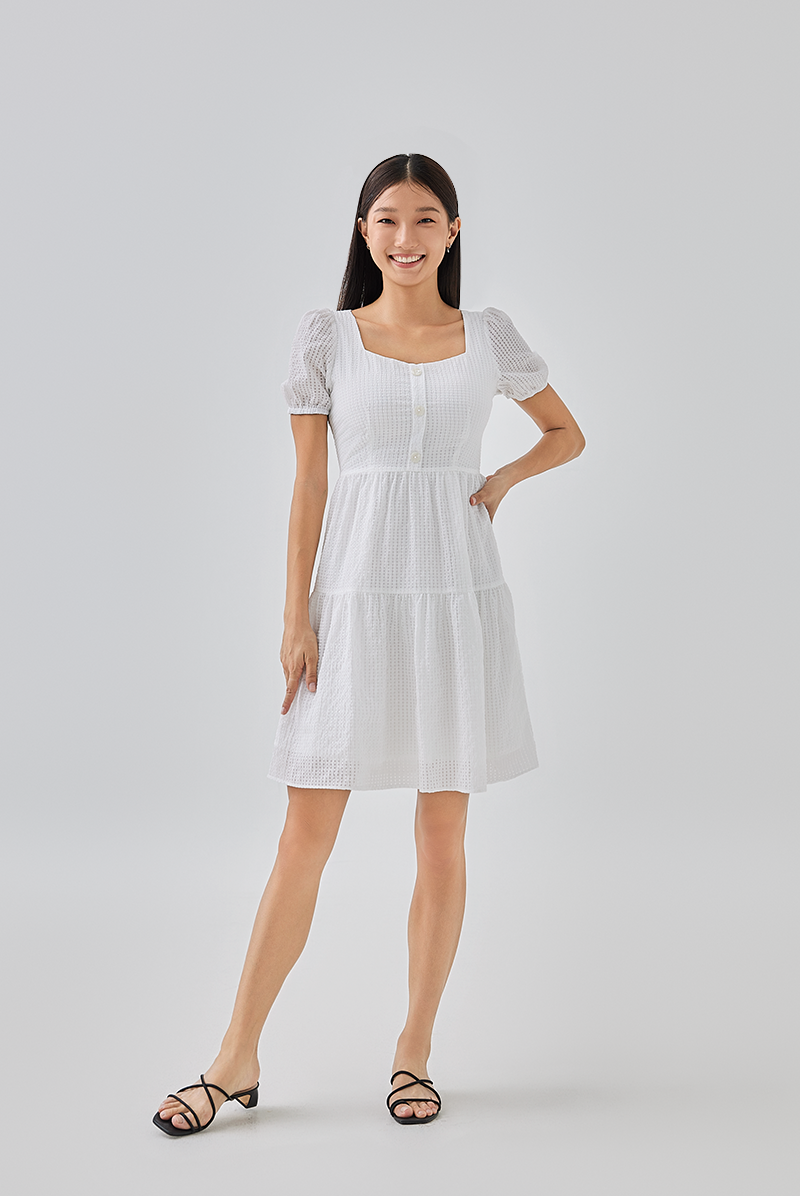 Paisley Textured Tiered Dress