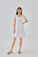 Paisley Textured Tiered Dress