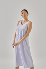 Jessi Textured Midi Dress in Lilac