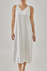 Jessi Textured Midi Dress in White