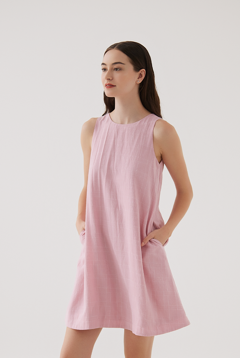 Eggshell pink shift clearance dress