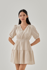 June Tiered Dress in Almond