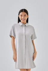 Cova Collared Shirt Dress in Tea
