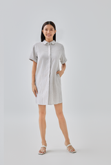 Cova Collared Shirt Dress in Tea