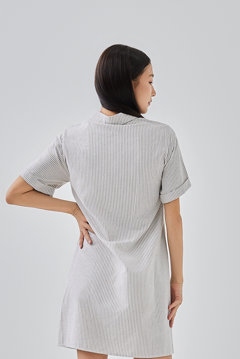 Cova Collared Shirt Dress in Tea