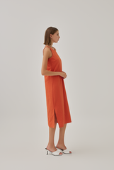 Laidh Textured Racerback Dress in Vermillion