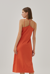 Laidh Textured Racerback Dress in Vermillion