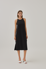 Laidh Textured Racerback Dress in Black