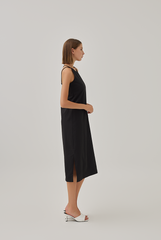 Laidh Textured Racerback Dress in Black