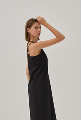 Laidh Textured Racerback Dress in Black