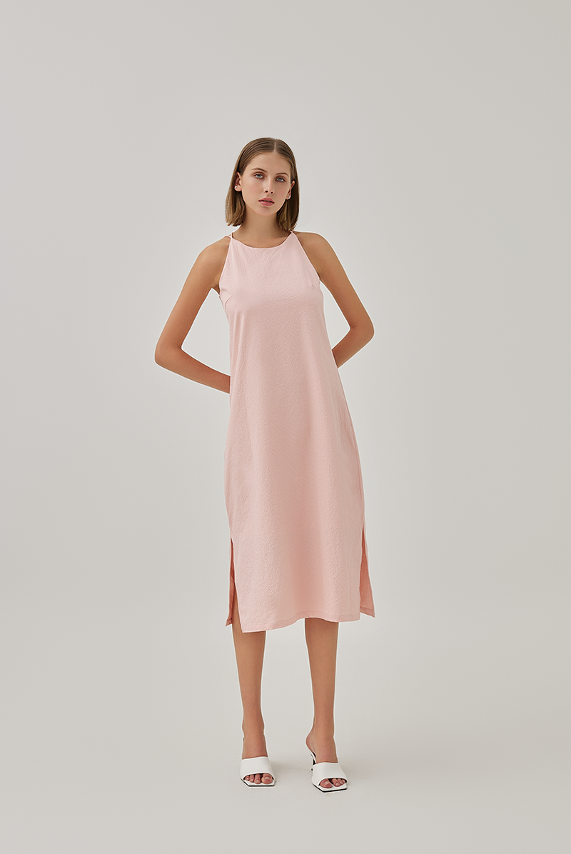 Laidh Textured Racerback Dress in Pink