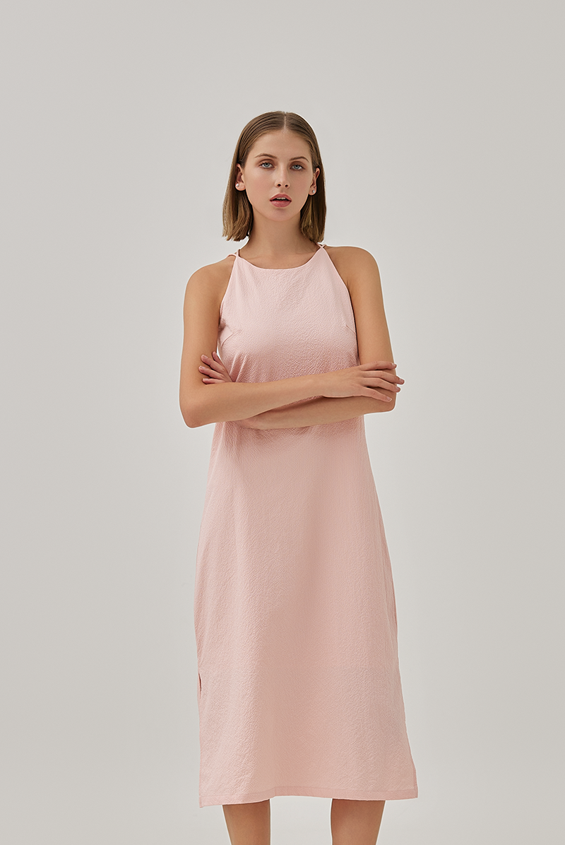 Laidh Textured Racerback Dress in Pink