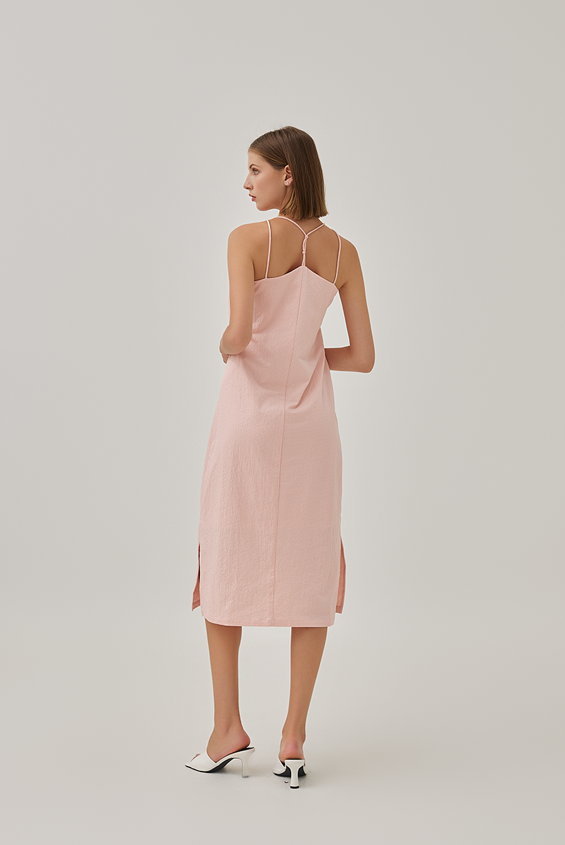 Laidh Textured Racerback Dress in Pink