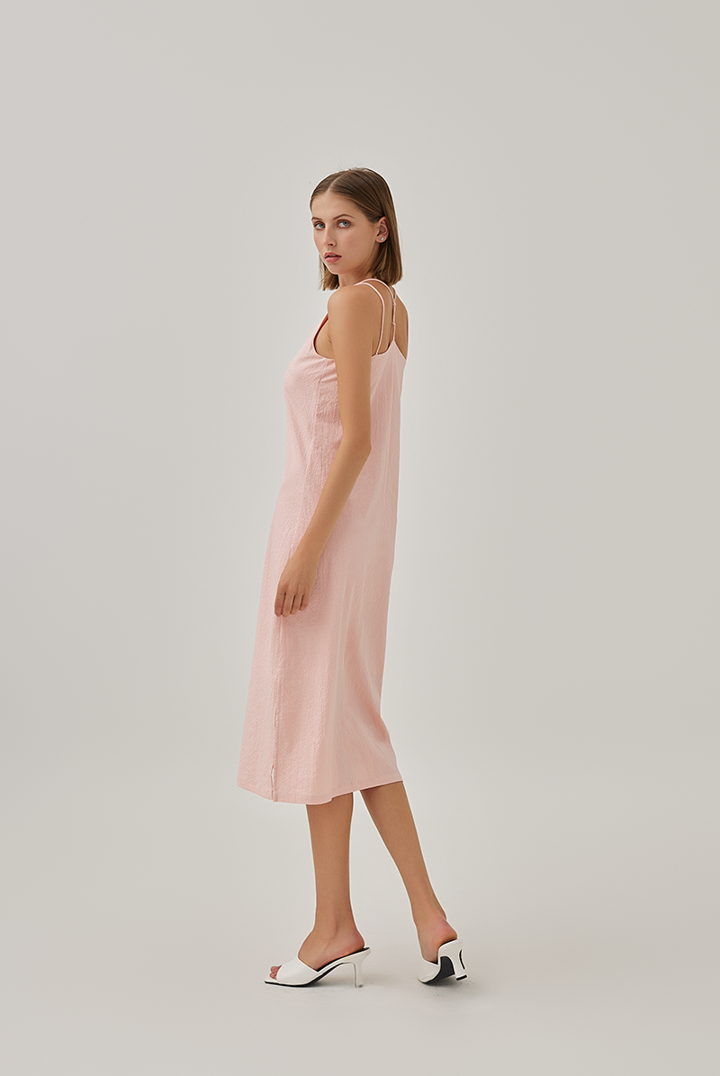 Laidh Textured Racerback Dress in Pink