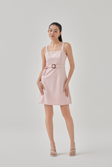 Gwen Belted Dress in Rose