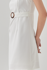 Gwen Belted Dress in White
