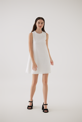 Salem Sleeveless Eyelet Dress in White