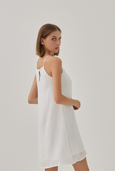 Jeffie Halter Neck Flowy Dress in White