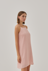 Jeffie Halter Neck Flowy Dress in Blush