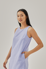 Merlia Textured Shift Dress in Lilac