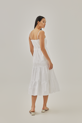 Athena Double Strap Smocked Dress in White