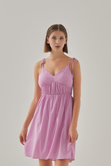 Keani Padded Babydoll Dress in Bubblegum