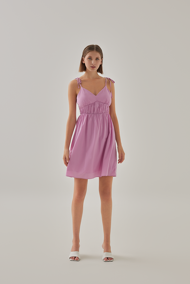 Keani Padded Babydoll Dress in Bubblegum