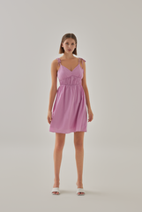 Keani Padded Babydoll Dress in Bubblegum