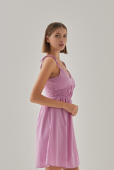 Keani Padded Babydoll Dress in Bubblegum