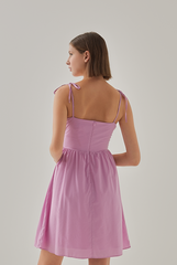 Keani Padded Babydoll Dress in Bubblegum
