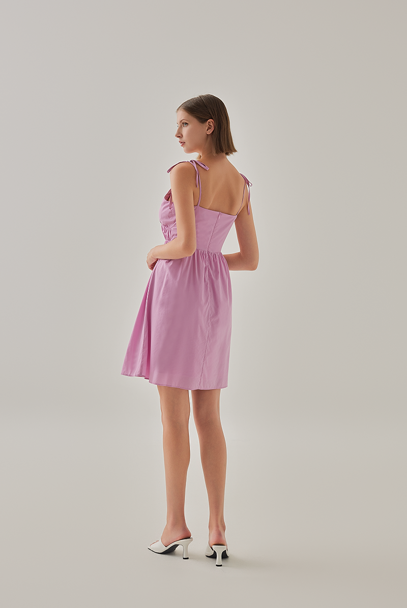 Keani Padded Babydoll Dress in Bubblegum