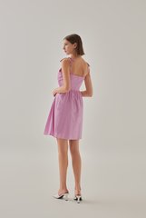 Keani Padded Babydoll Dress in Bubblegum