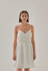 Keani Padded Babydoll Dress in White