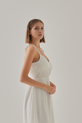 Keani Padded Babydoll Dress in White