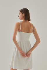 Keani Padded Babydoll Dress in White