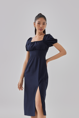 Marizn Criss Cross Back Slit Dress