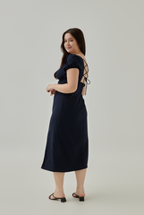 Marizn Criss Cross Back Slit Dress