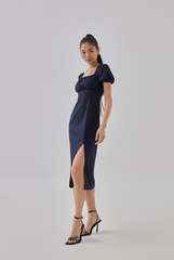 Marizn Criss Cross Back Slit Dress