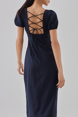 Marizn Criss Cross Back Slit Dress
