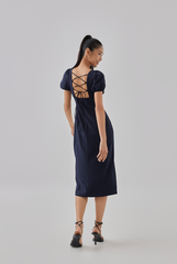 Marizn Criss Cross Back Slit Dress
