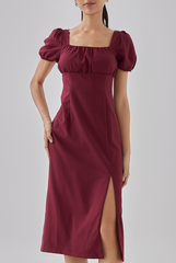 Marizn Criss Cross Back Slit Dress