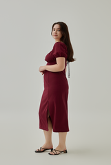 Marizn Criss Cross Back Slit Dress