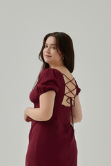 Marizn Criss Cross Back Slit Dress