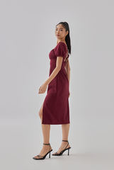 Marizn Criss Cross Back Slit Dress