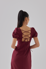 Marizn Criss Cross Back Slit Dress