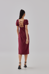 Marizn Criss Cross Back Slit Dress