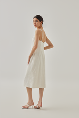 Zoey Textured Slip Dress in Cream